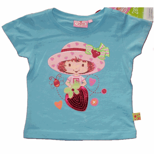 T-shirt Manches courtes Charlotte aux fraises bleu
